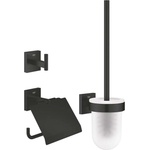 GROHE QuickFix Start Cube - Комплект аксесоари за тоалетна 3 в 1, мат черно 411232430 (411232430)