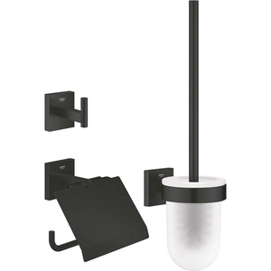GROHE QuickFix Start Cube - Комплект аксесоари за тоалетна 3 в 1, мат черно 411232430 (411232430)