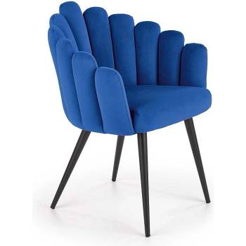 Halmar Кадифен трапезен стол k410 тъмносин