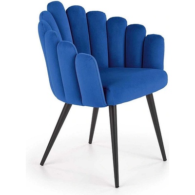 Halmar Кадифен трапезен стол k410 тъмносин