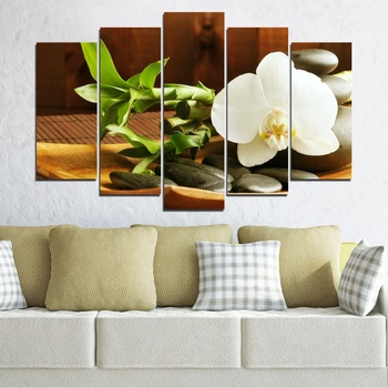 Vivid Home Картини пана Vivid Home от 5 части, Цветя, Канава, 110x65 см, Стандартна форма №0449