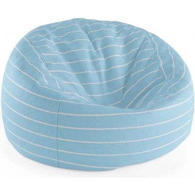 Sablio sedací vak Cocoon bílé linky na modré 115 x 75 cm x 45 cm