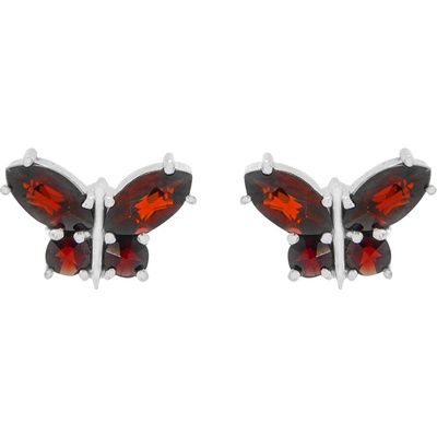 Český granát náušnice stříbrné 130979