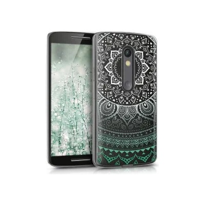 kwmobile Прозрачен калъф с дизайн индийско слънце за Lenovo Moto X Play - светлозелен