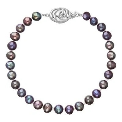 Pavona perlový náramek z říčních perel se zapínáním z bílého 14 karátového zlata 823001.3/9265B dk.peacock