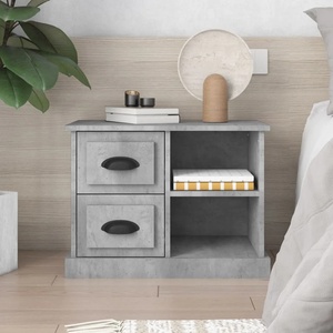 vidaXL Нощно шкафче, бетонно сиво, 60x35, 5x45 см (816372)