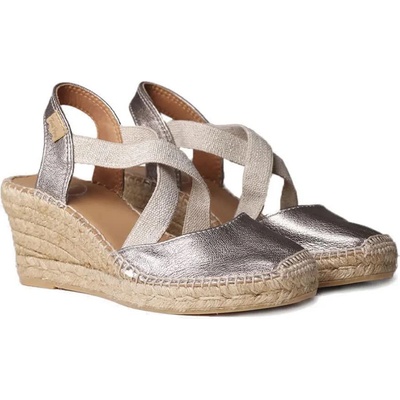 TONI PONS Saba-P Wedge Espadrilles - Beige / Silver (Bronze)