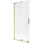 Mexen Velar L преграда за вана с 2-панелни плъзгащи врати 95 x 150 cm, матирано, златно четкано - 896-095-003-31-55 (896-095-003-31-55)