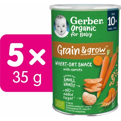 Gerber Organic chrumky s paradajkami a mrkvou 35 g