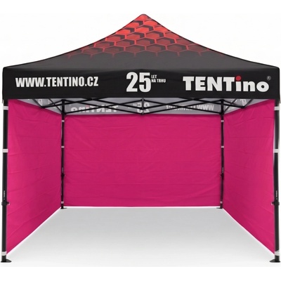 TENTino PROMO 3x3 m STEEL s potlačenou STRECHOU 14A - RUŽOVÁ, konstrukce + střecha TENTino + 4x boční strana