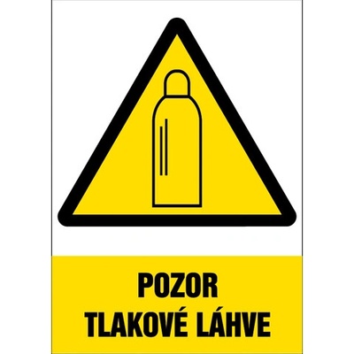 Značka Pozor tlakové láhve, samolepicí fólie, 210 × 297 mm BZ FE409