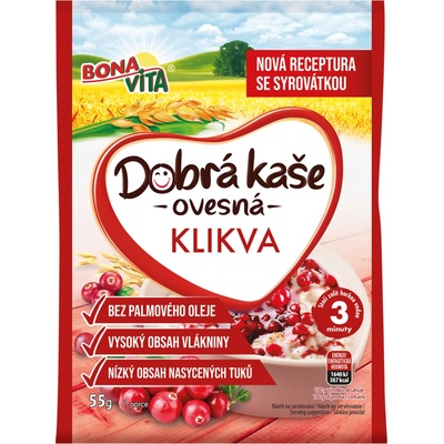 Bonavita Dobrá kaša ovsená brusnica 55 g