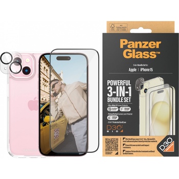Image 1 of Panzer Стъклен протектор PanzerGlass за Apple iPhone 15 UWF Bundle (UWF screen protector, HardCase, протектор за камера)