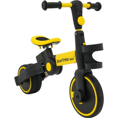 SporTrike Happy Bike 3v1 s Vodiacou tyčou gumové kolesá žlté