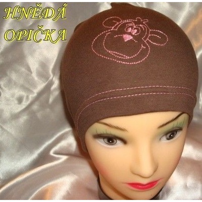 Betty Mode jarní/podzimní čepice hnědá opička