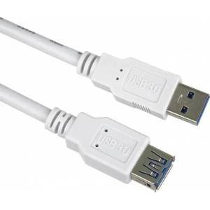 PremiumCord USB 3.0 Extension Cable Super-speed 5Gbps A-A, MF, 9-pin, 3m, white