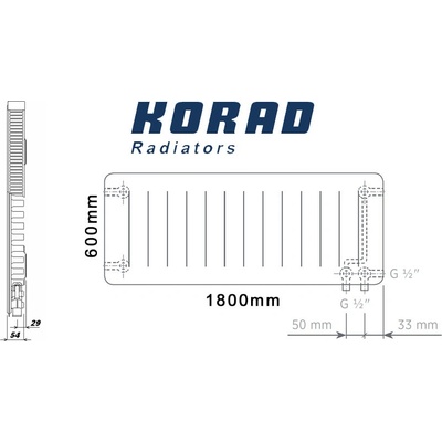 Korad Radiators 11VKP 600 x 1800 mm