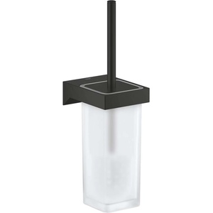 GROHE Selection Cube - Стенна тоалетна четка с държач, млечно стъкло/матово черно 408572430 (408572430)