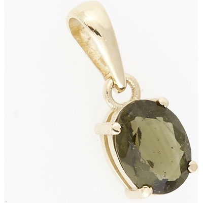 My Moldavite Zlatý přívěsek s vltavínem 1191