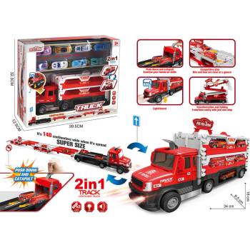 Image 1 of Armtoys ДЕТСКА ТРАНСФОРМИРАЩА СЕ ПОЖАРНА С РАМПА И 8 КОЛИ