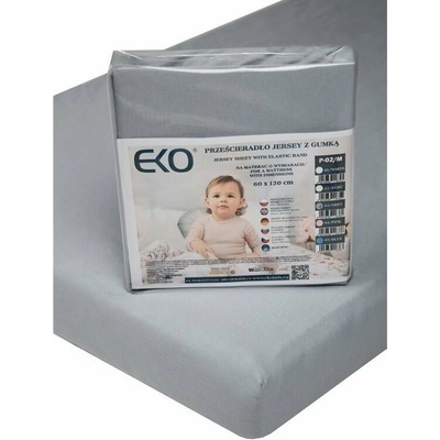EKO Prestieradlo s gumou džersej sivé 60x120