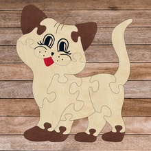 Sentop detské puzzle Montessori vkladačka pre deti mačka svetlý topoľ H016
