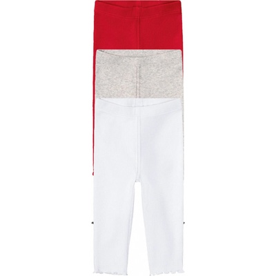 Lupilu Dětské vroubkované legíny s BIO bavlnou kusy červená šedá bílá