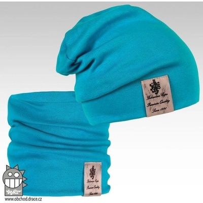 Pastels double set čepice a nákrčníku vzor 09 modrá