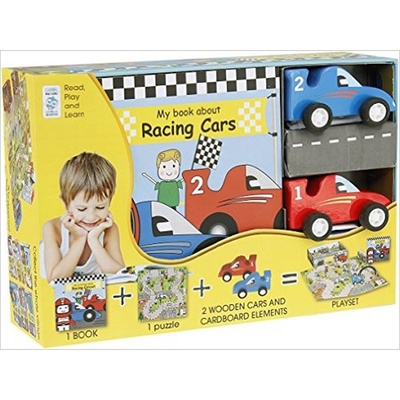 My Little Book about Racing Cars (Book, Wooden Toy & 16-piece Puzzle) - neuveden
