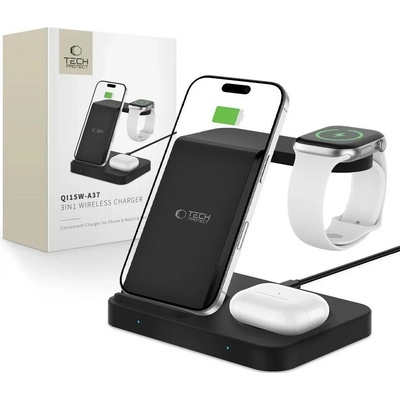 Tech-Protect Bezdrátová nabíječka pro iPhone, Apple Watch a AirPods - Tech-Protect, QI15W-A37 Wireless Charger – Zbozi.Blesk.cz