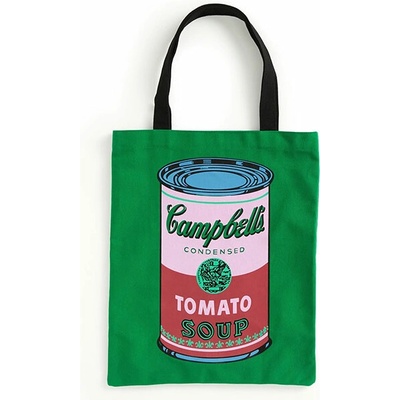 Galison Andy Warhol Campbell's Soup Green taška Tote Bag