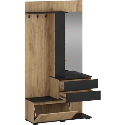 Sconto Predsieňová zostava BOFRO zlatý dub/čierna