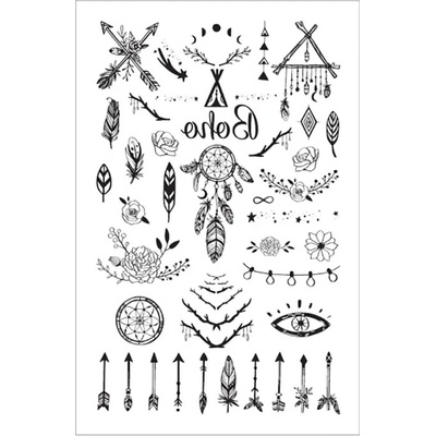 Anděl Tetovací obtisky 8,5x13,5 cm Boho
