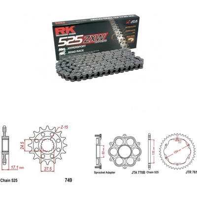 RK Racing Chain Řetězová sada Ducati 1299 Panigale 15-19