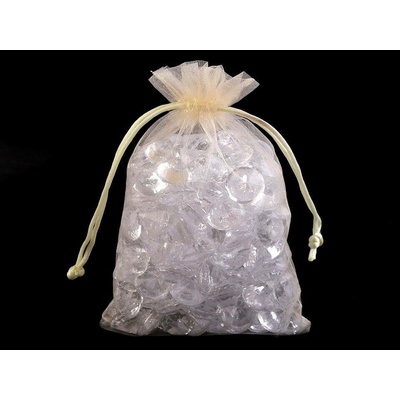 Dárkový pytlík 13x18 cm organza - krémová nejsvět. (10 ks)