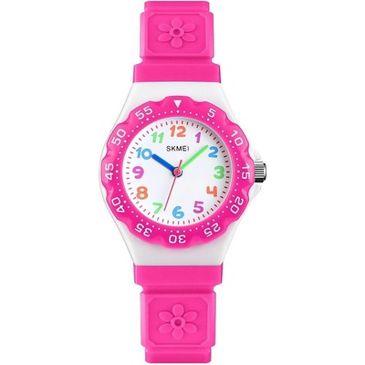 Skmei Детски часовник SKMEI Flower, Тъмно Розов, Различни цветове (SKMEI-1483-KIDS-DARK-PINK)