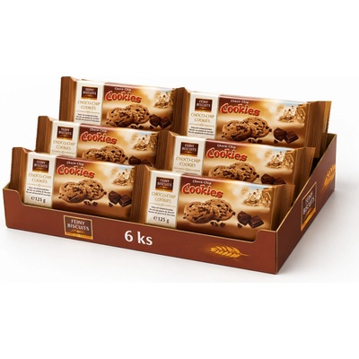 Feiny Biscuits Cookies sušenky s kousky čokolády 6 x 125 g