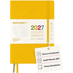 Leuchtturm1917 Weekly Calendar & Notebook Dotted Medium (A5) 2027 - Calendar Overview 2026/2027/2028 - Planning Overview 01.27-12.28 - 400369 (400369)
