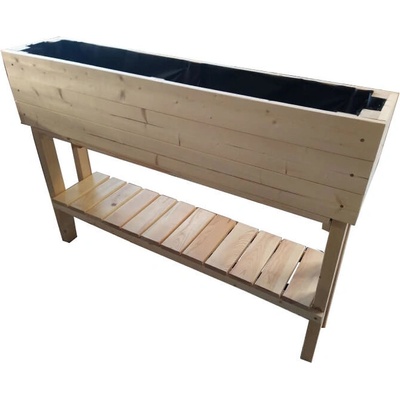 Krušnohorský nábytek Dřevěný vyvýšený záhon 1VVZ1 124,5 x 87 x 26 cm smrk přírodní bez nátěru