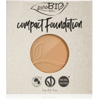 puroBIO Cosmetics Compact Foundation компактна пудра и фон дьо тен резервен пълнител SPF 10 цвят 03 9 гр