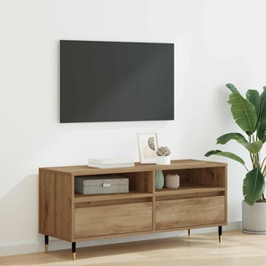 vidaXL ТВ шкаф 100 x 34, 5 x 44, 5 см Дъб Инженерна дървесина и желязо (881778)