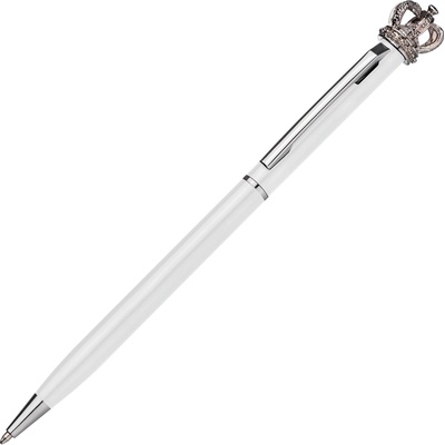 MACMA Метална химикалка King с кристал Swarovski, бял (02306-А-БЯЛ)