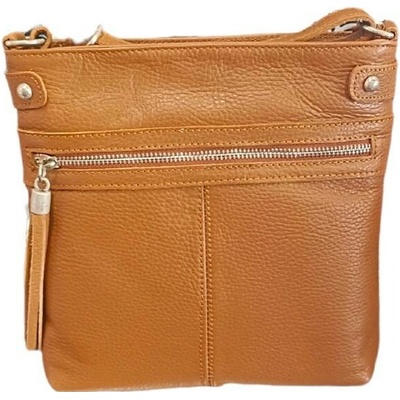 Vera Pelle dámská kožená crossbody kabelka koňaková 1660 cuio scuro