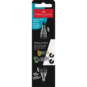 Faber-Castell Декоративен маркер, 1, 0/3, 0 мм, с два края, акрилен, FABER-CASTELL "Shake&Paint", черен 285598 (285598)