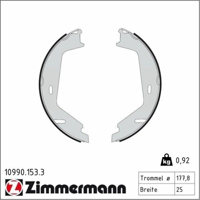Sada brzdových čelistí, parkovací brzda ZIMMERMANN 10990.153.3