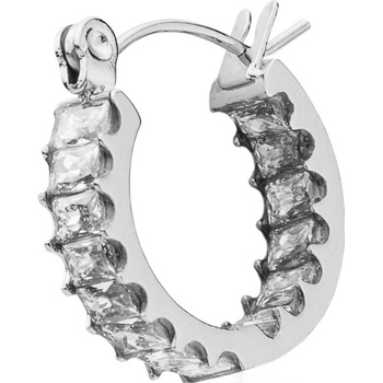 Franco Bene Stříbrné kulaté Crystal náušnice bílé 1462