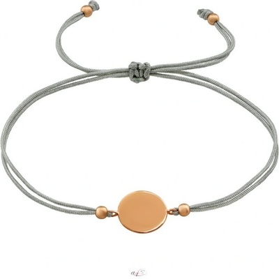 All4Silver náramek na šňůrce circle rose gold S2099