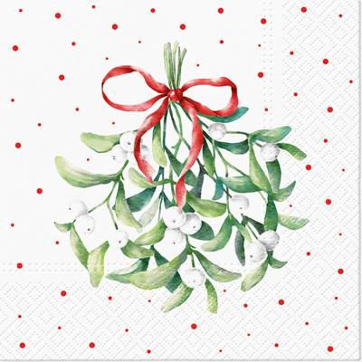 PAW Obrúsky L 33x33cm Mistletoe Magic