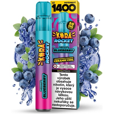Kurwa Rocket Blueberry Sour Ice 20 mg 1 200 potahů