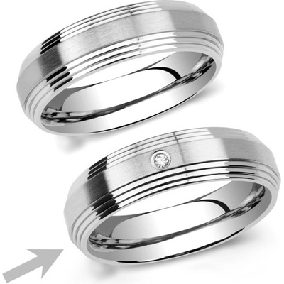 SILVEGO L´AMOUR prsten snubní pro ženy z chirugické oceli RRC2030-Z